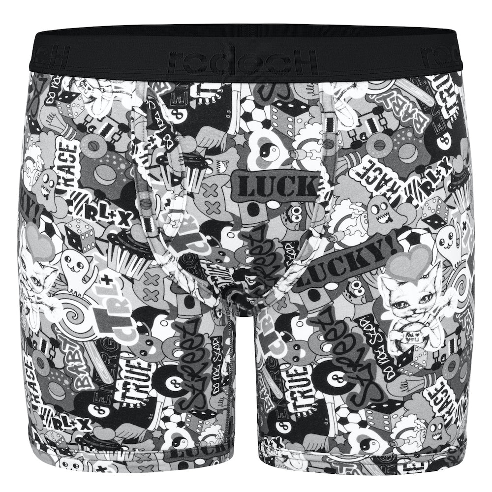 Shift 6" Boxer Underwear - Black & White Lucky - RodeoH