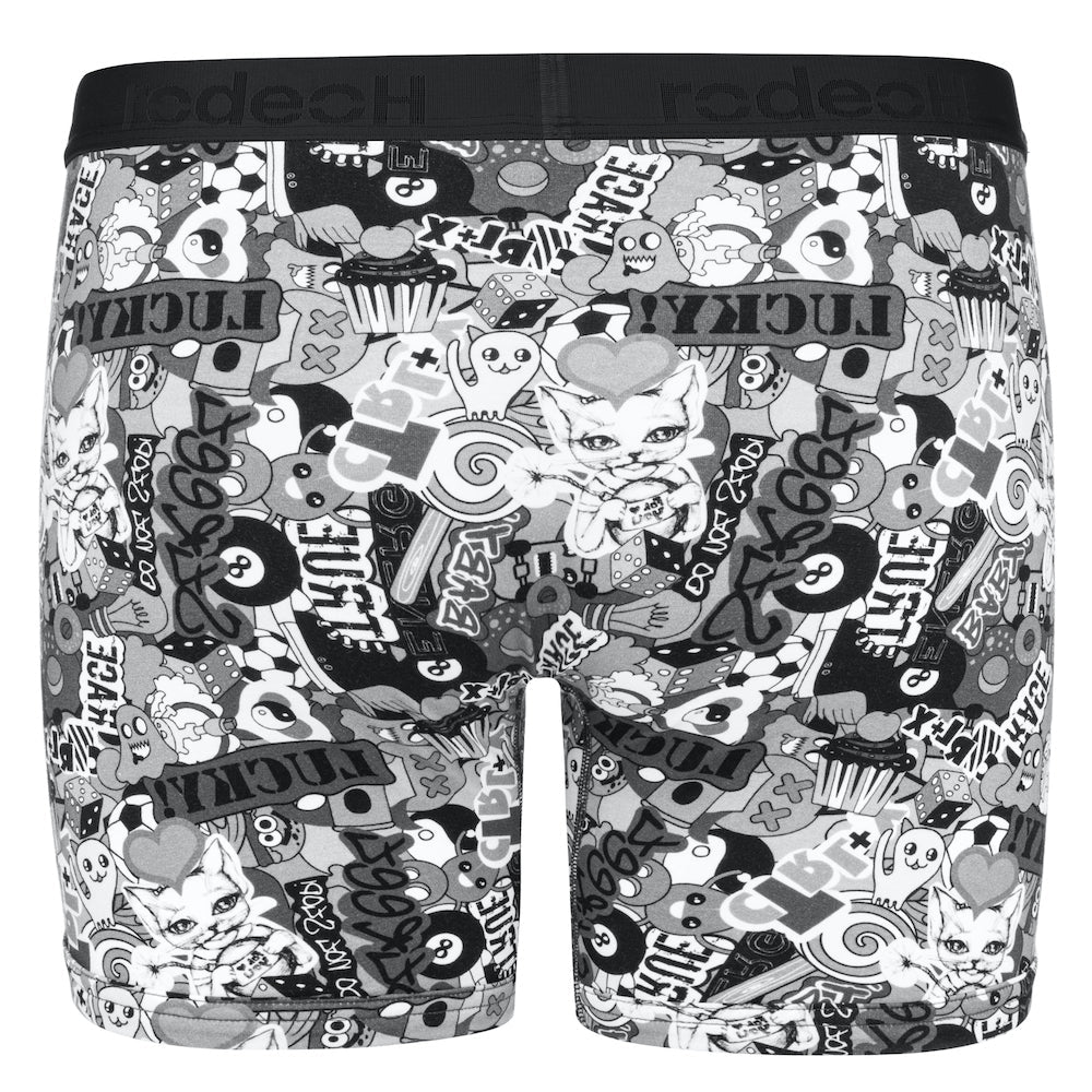Shift 6" Boxer Underwear - Black & White Lucky - RodeoH