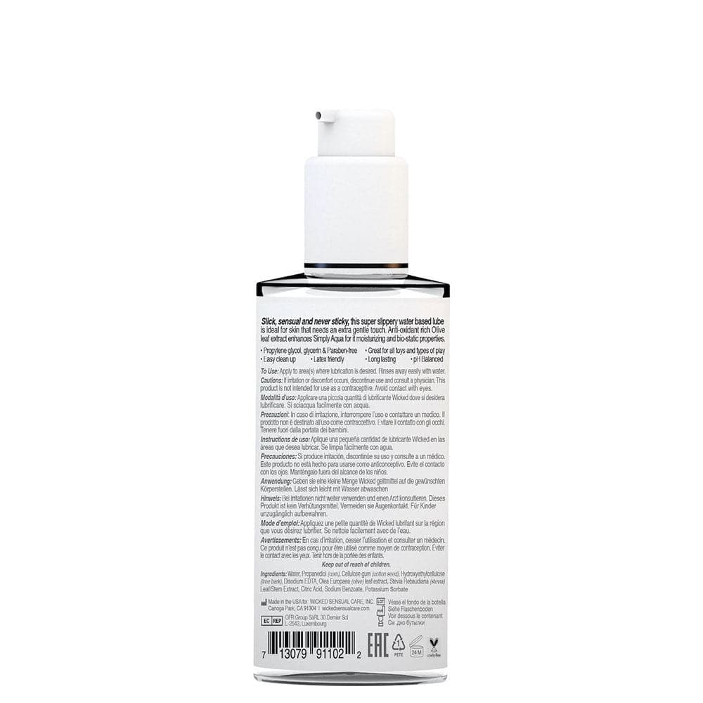 Simply Aqua Lubricant with Olive Leaf Extract 2.3 fl.oz. by Wicked Sensual Care - RodeoH