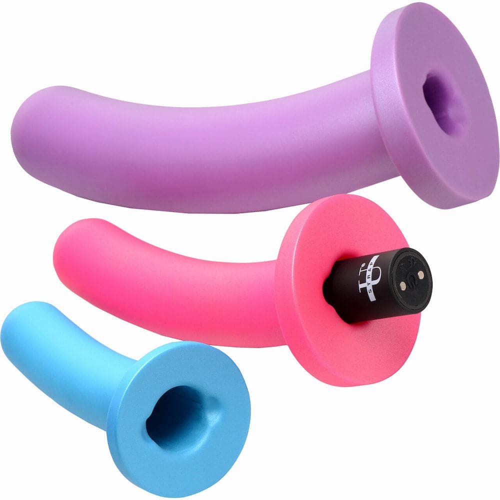 STRAP U - PEG 28X Vibrating Rechargeable 5 Pieces Silicone Dildo Set with Remote - RodeoH