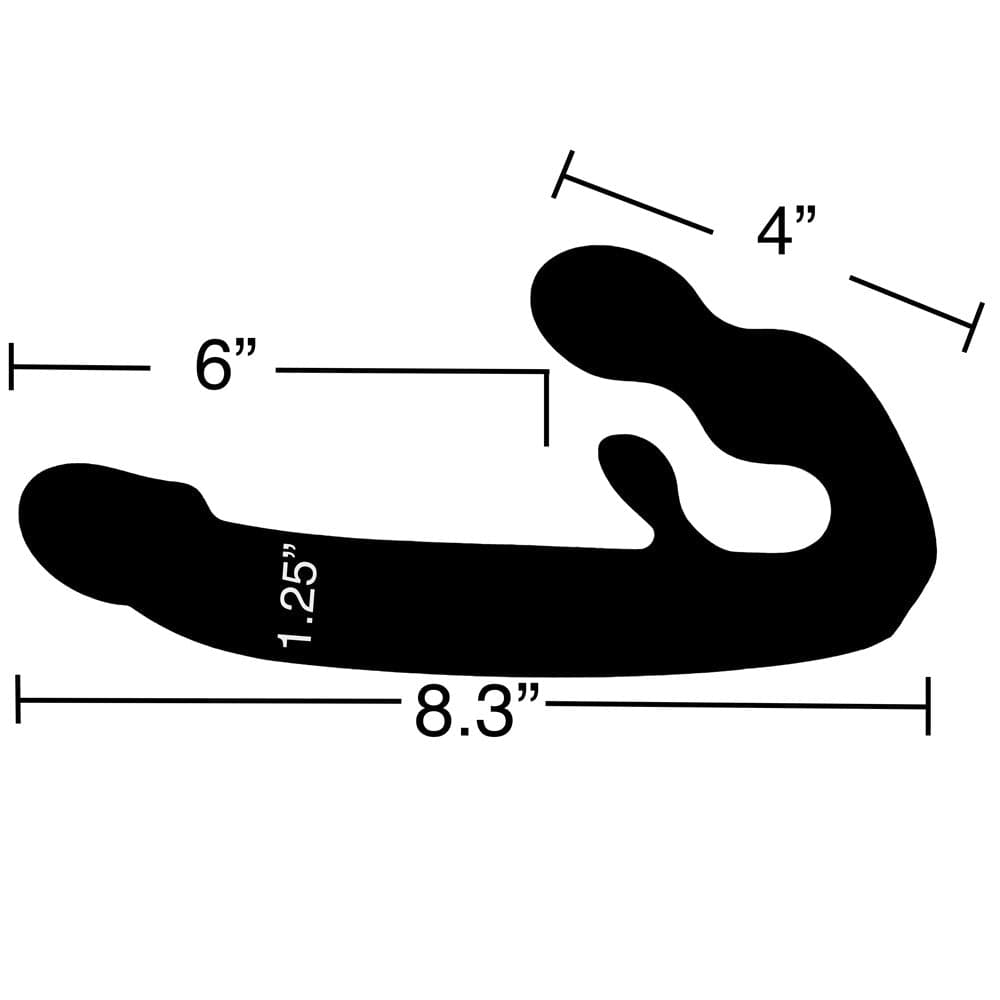 Strap U Tri-Volver Rechargeable Silicone Strapless Strap On - Black - RodeoH