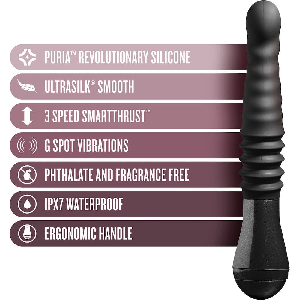 Temptasia Lazarus Thrusting Silicone Dildo - Black - RodeoH