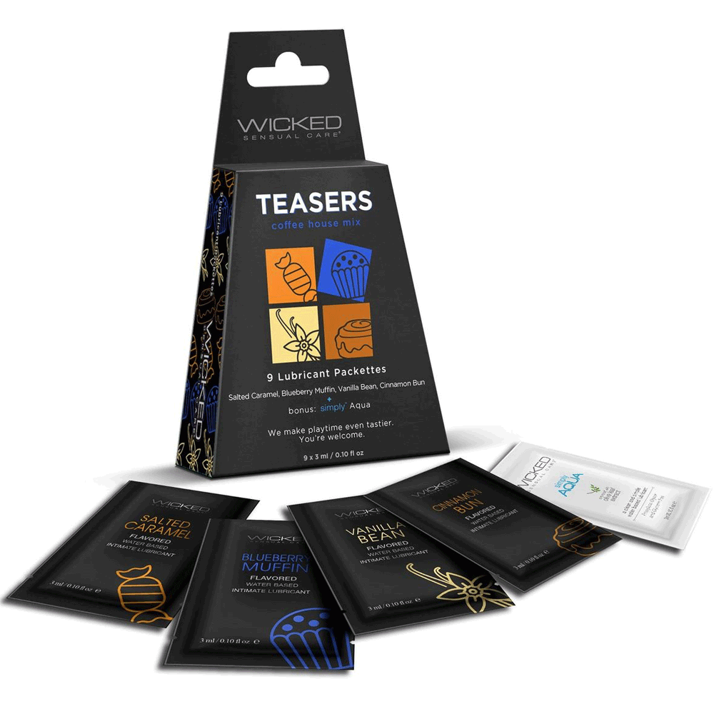 Wicked Teasers Coffee House Lubricant Packettes (8 pack) - Assorted Flavors - RodeoH