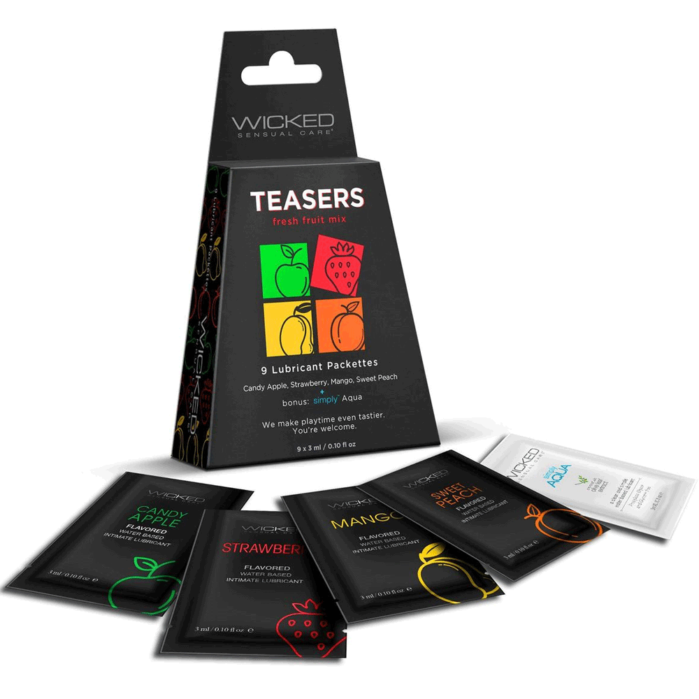 Wicked Teasers Fresh Fruit Lubricant Packettes (8 pack) - Assorted Flavors - RodeoH