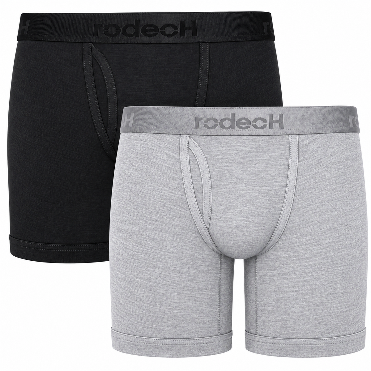 6" Top Loading Boxer Packing Underwear 2 Pack - Black & Light Gray - Multipack