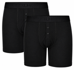 TRUHK Button Fly Boxer packing underwear 2 pack, two pairs in black