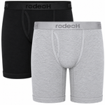 RodeoH 2 pack of 9 inch Shift Boxers in black and light gray marle