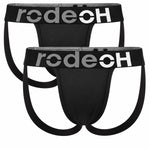 RodeoH Shift Sport Minimal Jock 2 pack in Black Luxe: two black jocks