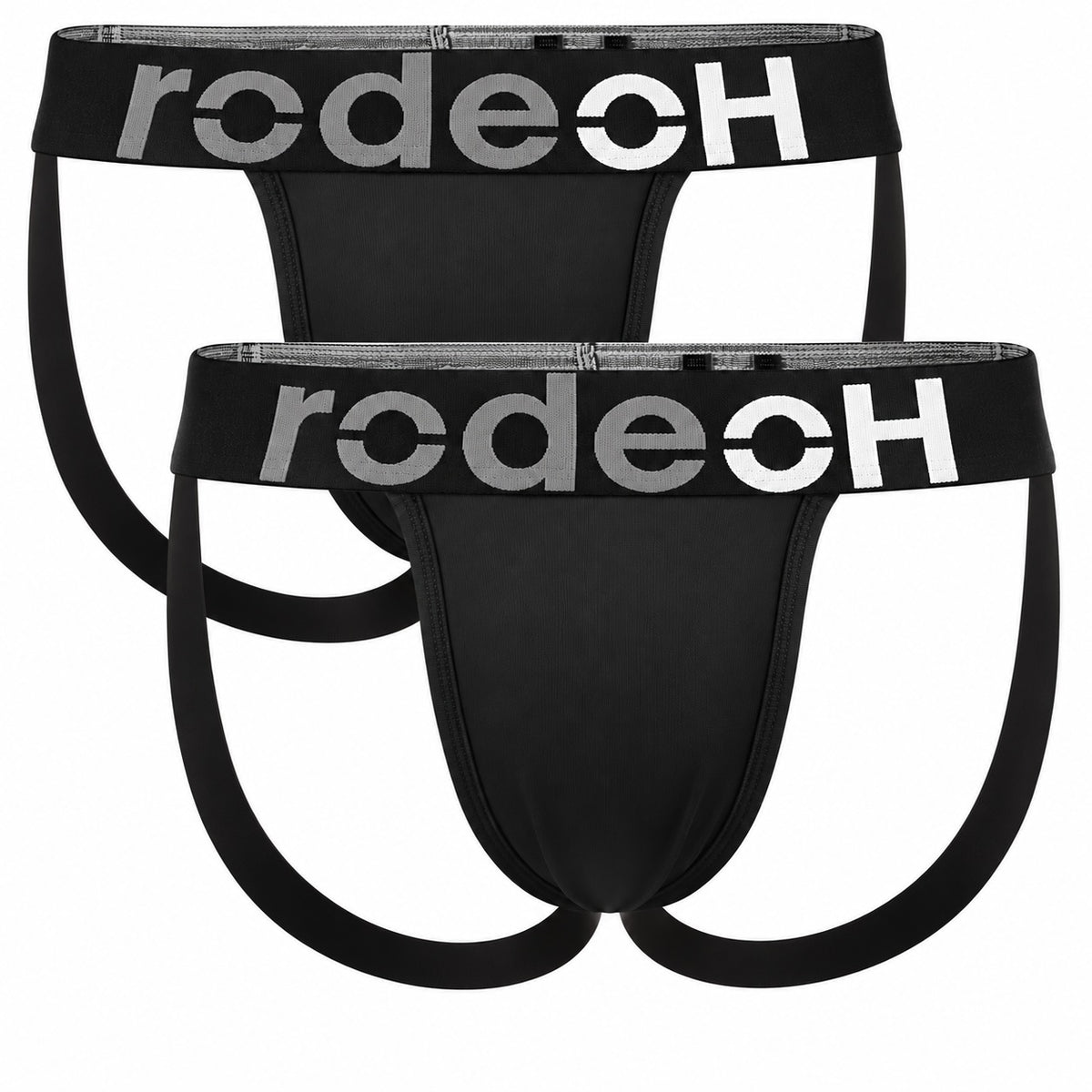 RodeoH Shift Sport Minimal Jock 2 pack in Black Luxe: two black jocks