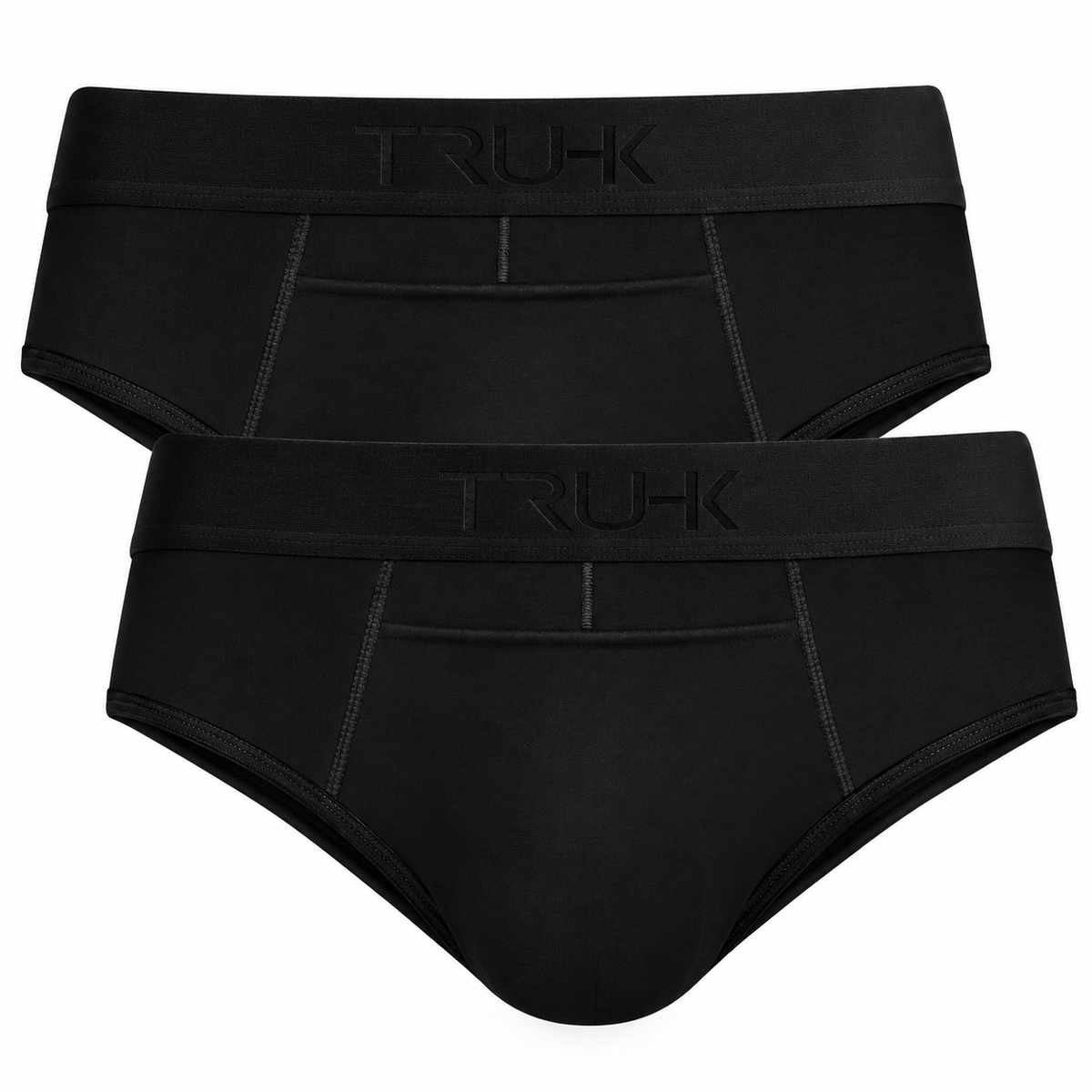 2 pairs of truhk briefs on a white back ground. 