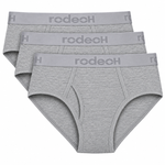RodeoH Shift Brief Packer Underwear 3 Pack in Light Gray Marle