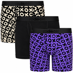 RodeoH Shift 6" Boxer Packer Underwear XOXO 3 pack, stacked, from the front