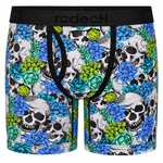 RodeoH 6 inch Top Loading Packing Boxer in Succulent Skulls Gray print, front view
