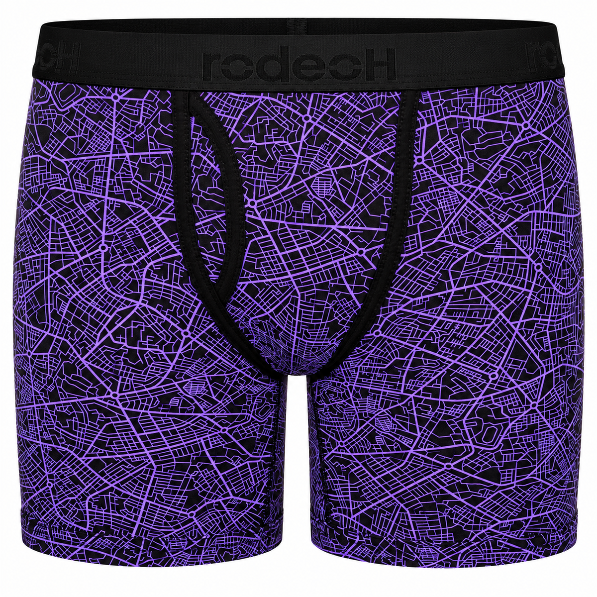RodeoH 6 inch Top Loading Packing Boxer in Geometric Purple print, front view