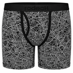 RodeoH 6 inch Top Loading Packing Boxer in black and white Geometric print, front view