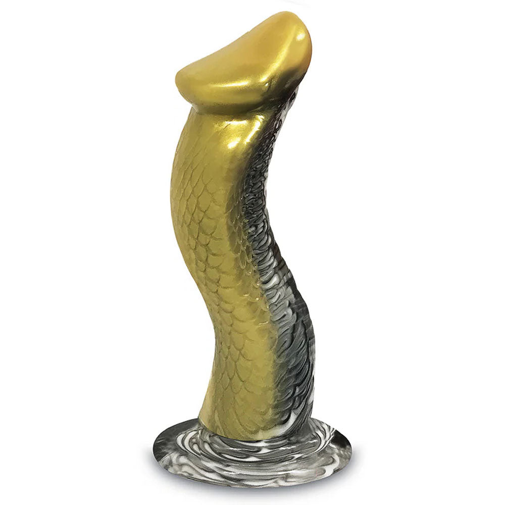 9 in. Venomus Silicone Creature Dildo - Gold & Black serpent