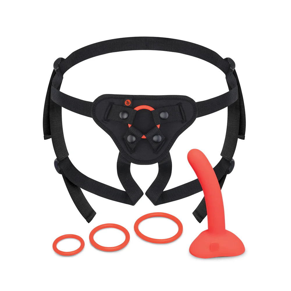 Beginners Strap-On Harness Set with 4" in. Silicone Dildo