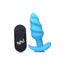 Bang! 21x Vibrating Silicone Rechargeable Swirl Butt Plug - Remote Control - Blue
