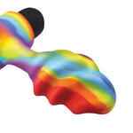 Bang! Vibrating Silicone Rechargeable Swirl Butt Plug  - Rainbow Multicolor