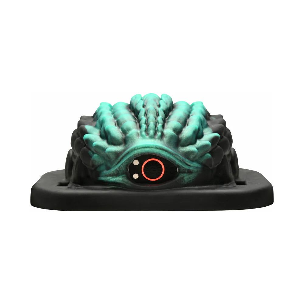 Dragon  Vibrating Rechargeable Silicone Grinder Black/Teal by creature cocks