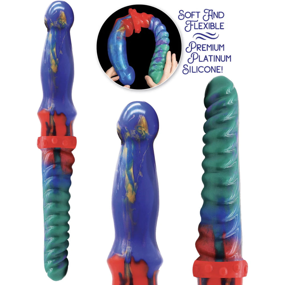 Alien Nation Double Demon Dual Ended Silicone Dildo - Multicolor