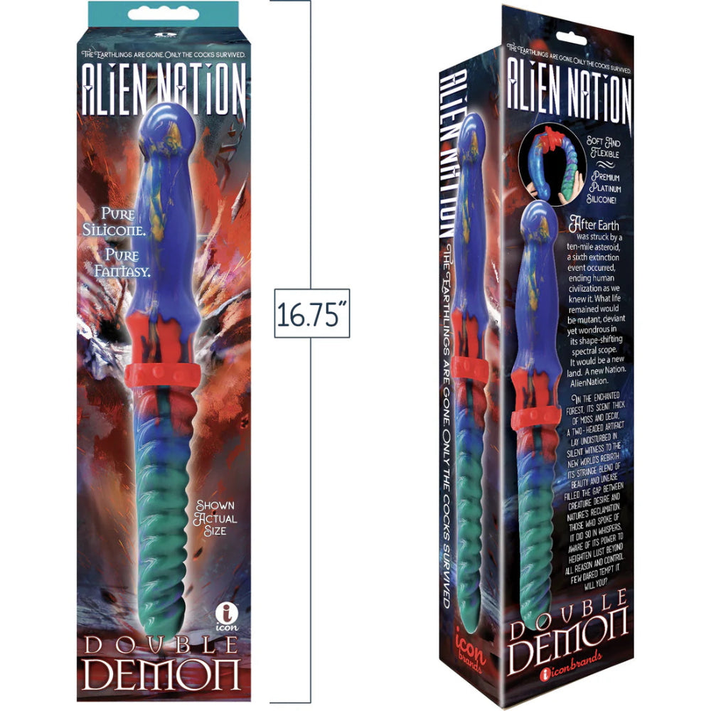Two boxes of 'Double Demon' product from Alien Nation on a white background