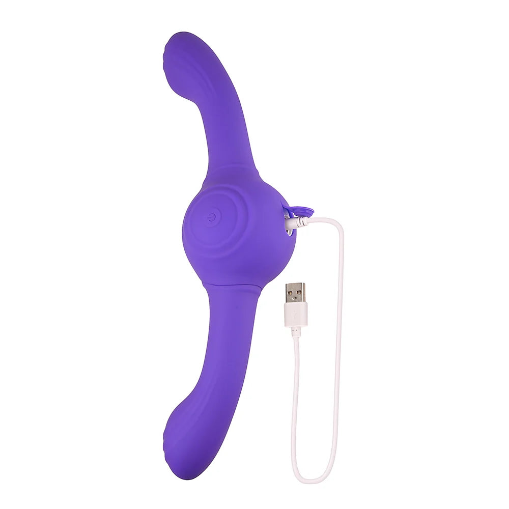 Evolved Our Gyro Vibe Rechargeable Dual Ended Gyrating Silicone Vibrator - Purple