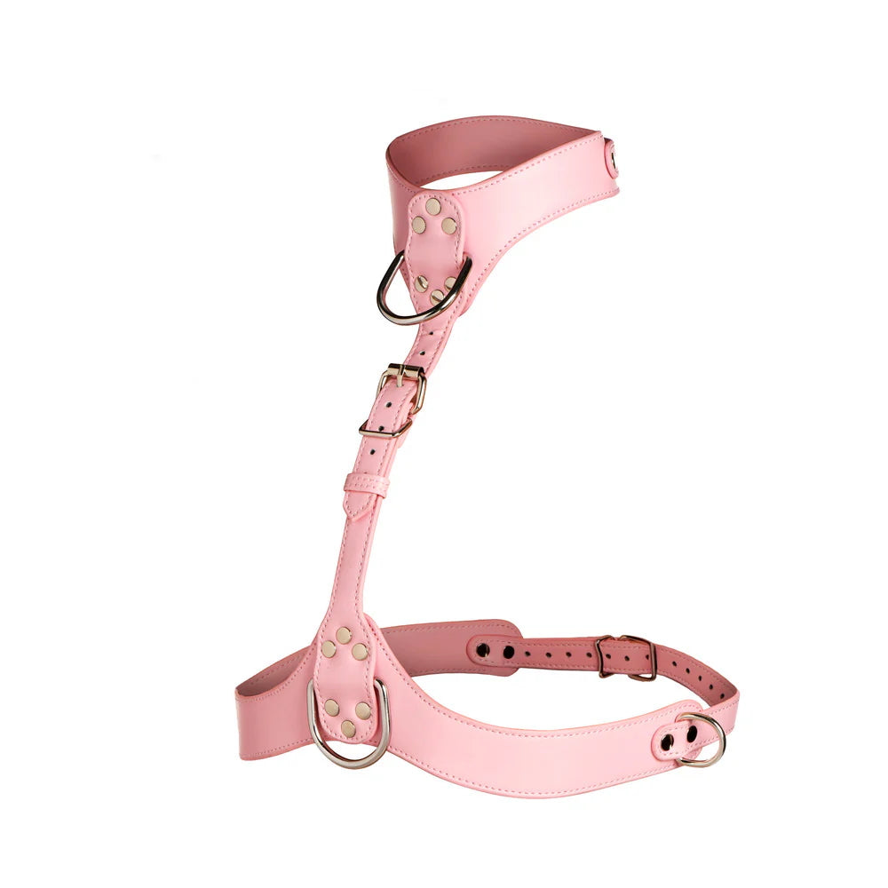 Master Series Vixen Vegan Leather Chest Harness - Pink