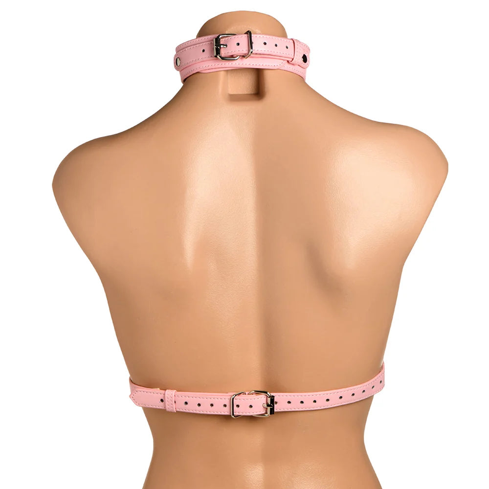 Master Series Vixen Vegan Leather Chest Harness - Pink