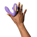 Romp Reverb Rechargeable Silicone G-Spot Vibrator with Clitoral Air Stimulator - Purple
