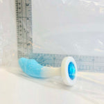 Blue and White Gem Plug, 4.5 inch one-of-one silicone Vault sample