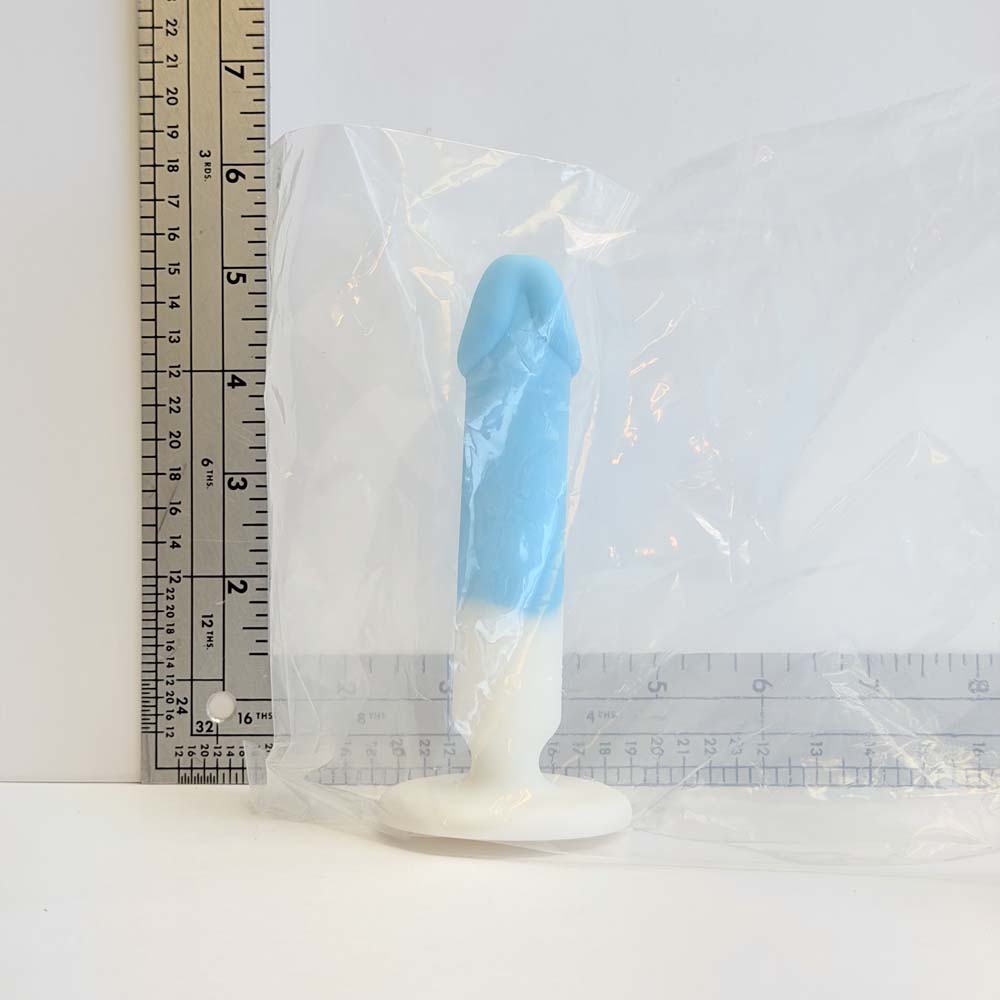 Blue and White Ombre, 5 inch one-of-one silicone Vault sample