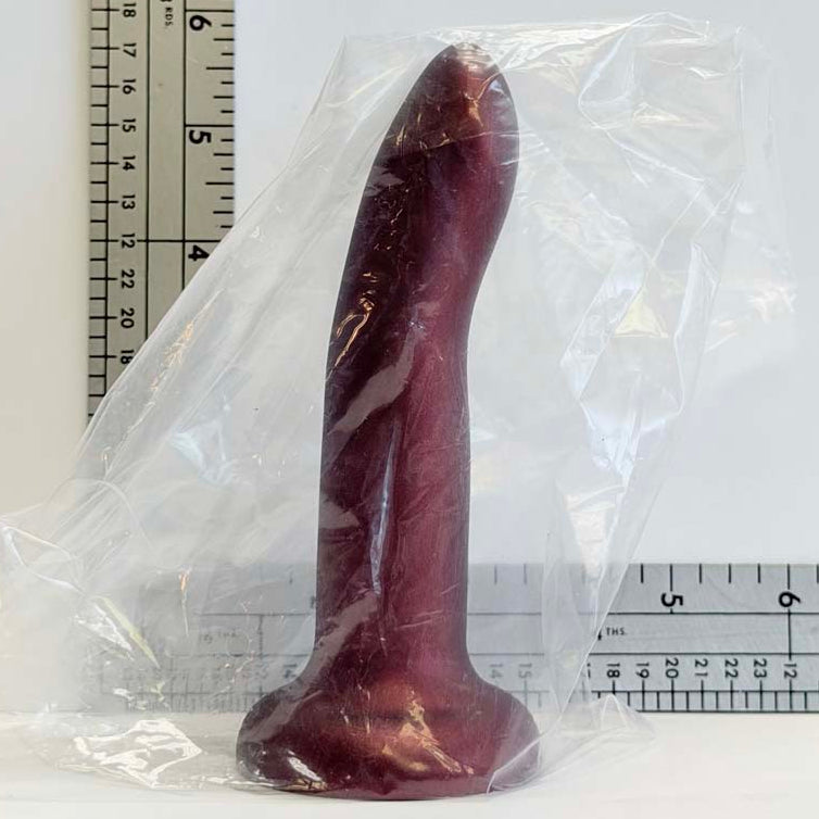 Black Cherry Shimmer, 5.5 inch one-of-one silicone Vault sample