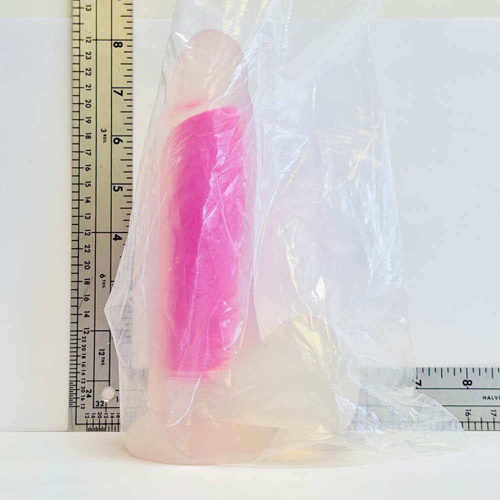 Clear Pink Core, 7 inch one-of-one silicone Vault sample