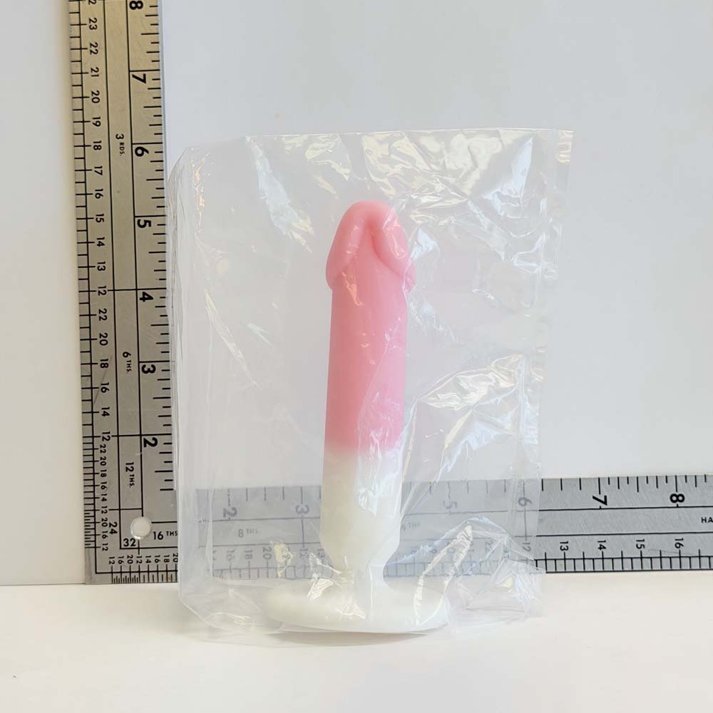 Pink and White Ombre, 5 inch one-of-one silicone Vault sample