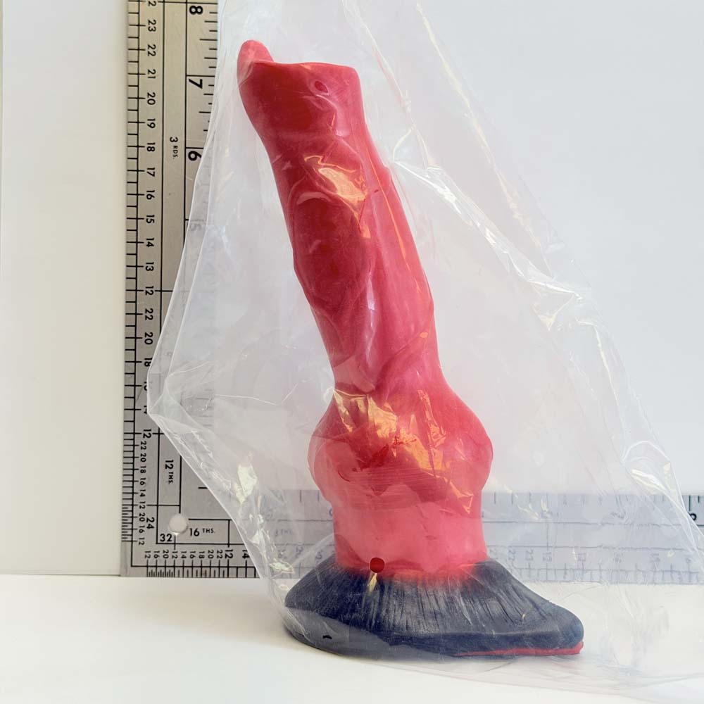 Red and Black Fantasy, 7 inch one-of-one fantasy silicone Vault sample