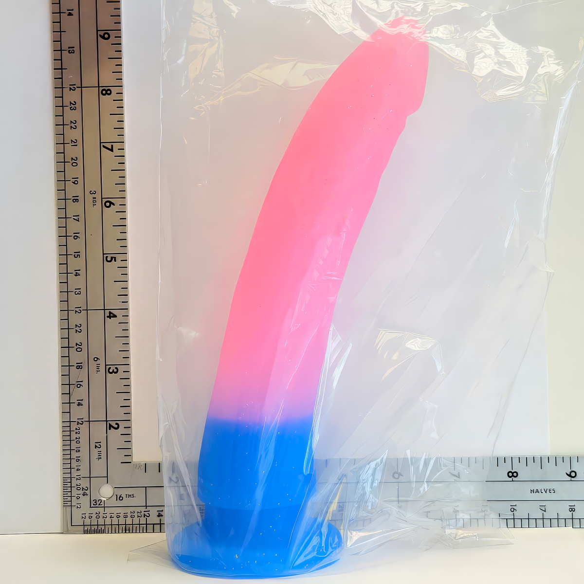 9" Sunset Sparkle Slim Silicone Dildo | Vault Sample