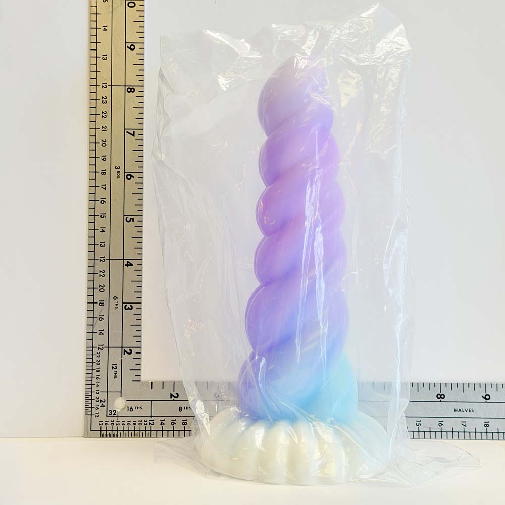 Unicorn Spiral, 9 inch fantasy silicone Vault sample