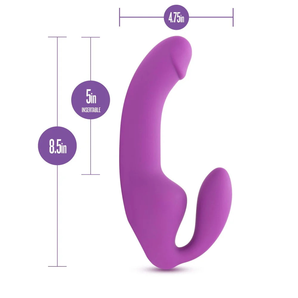 Cyrus Strapless Silicone Vibrating Dildo with Rechargeable Bullet by Temptasia