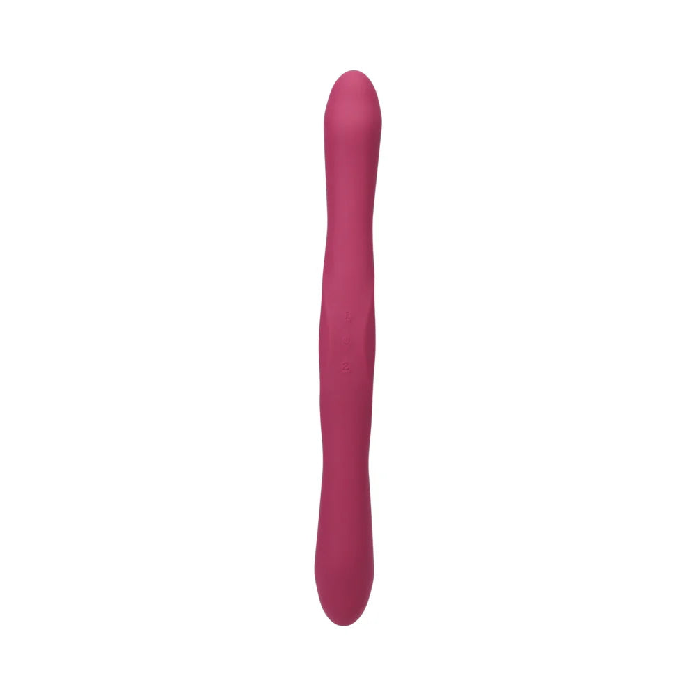 Tryst Duet - Rechargeable Double Ended  Silicone Vibrator with Remote Control - Berry