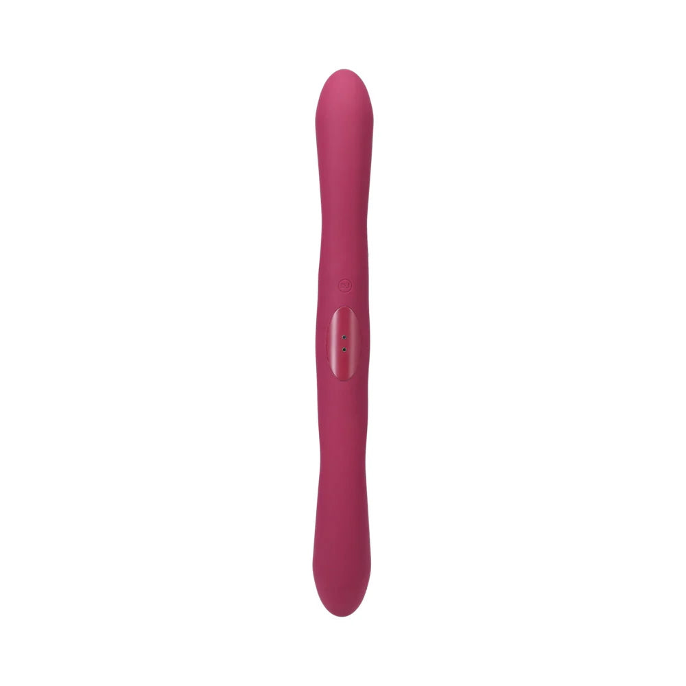 Tryst Duet - Rechargeable Double Ended  Silicone Vibrator with Remote Control - Berry