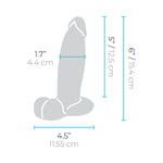 6" Slipskin Realistic Sliding Skin Silicone Dildo - Girthy - Beige