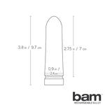 Bam by Vedo Rechargebable silicone bullet sketch graphic of dimensions