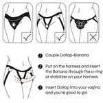 Banana Split dollop and Banana how to use with a harness as a graphic sketch