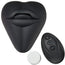 Kissi + Puck - Silicone Lips & Tongue Remote Control Vibrating Dildo Cushion Grinder - Black