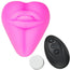 Kissi + Puck - Silicone Lips & Tongue Vibrating Remote Control Dildo Cushion Grinder - Hot Pink