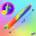 Bang! Rainbow Rechargeable Silicone Vibrator - Rainbow Multicolor