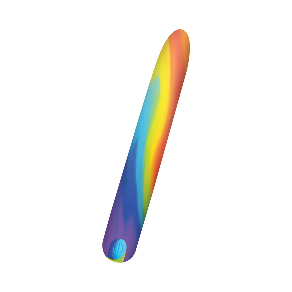 Bang! Rainbow Rechargeable Silicone Vibrator - Rainbow Multicolor