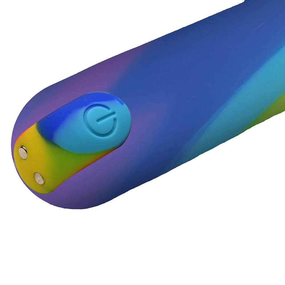 Bang! Rainbow Rechargeable Silicone Vibrator - Rainbow Multicolor