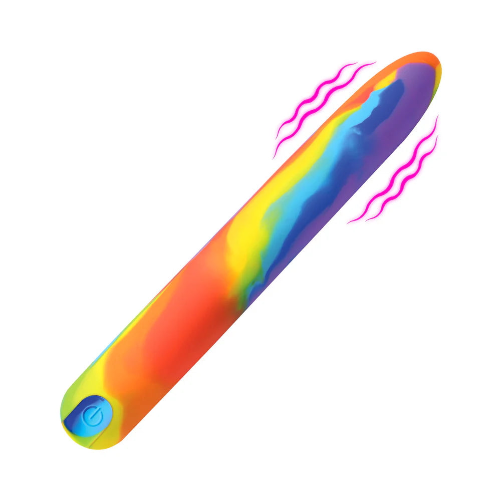 Bang! Rainbow Rechargeable Silicone Vibrator - Rainbow Multicolor
